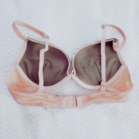 New- AERIE Peach with Taupe "EMMA" Bra- Padded- 34A - Picture 2 of 11